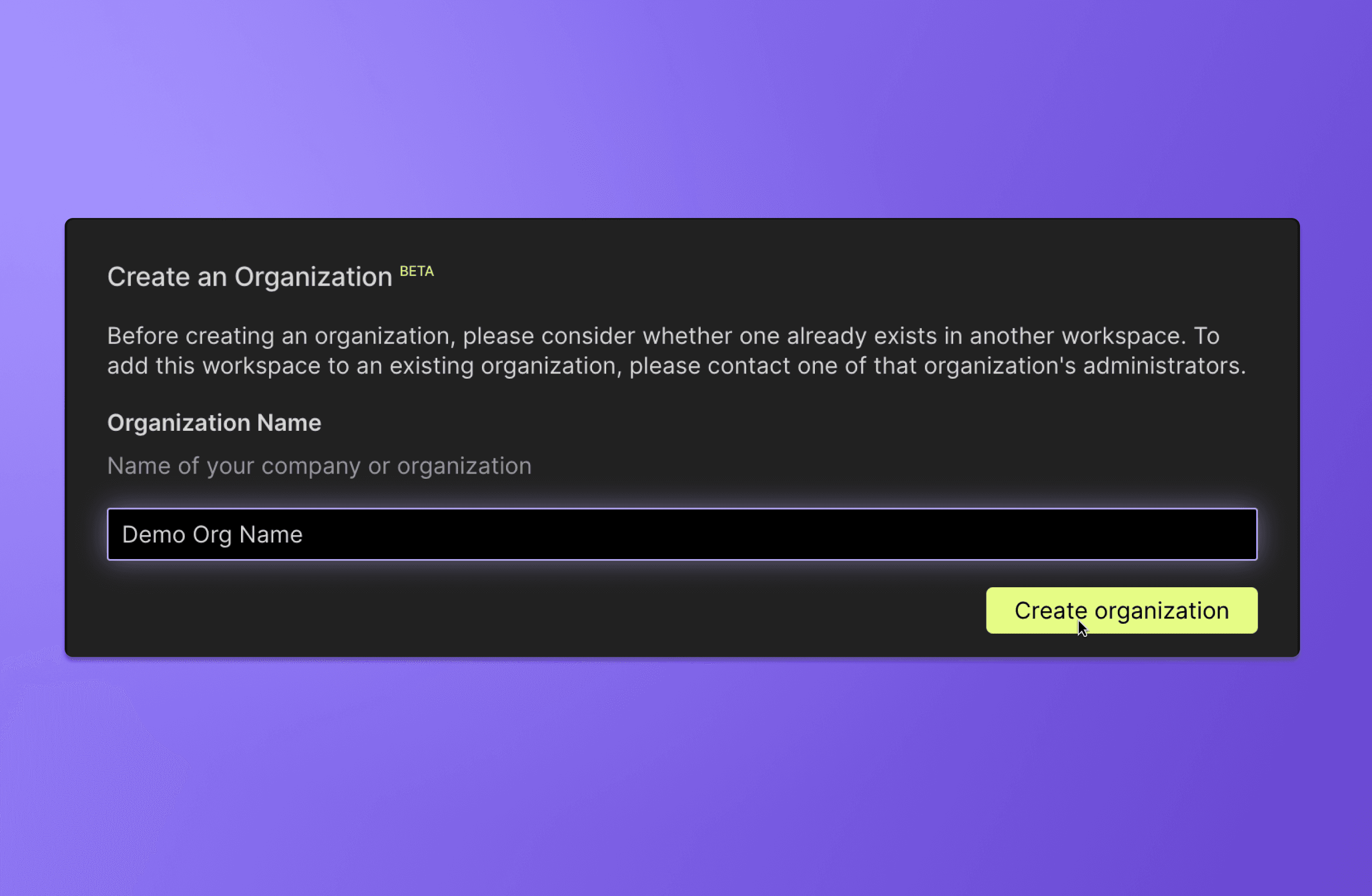 name organization